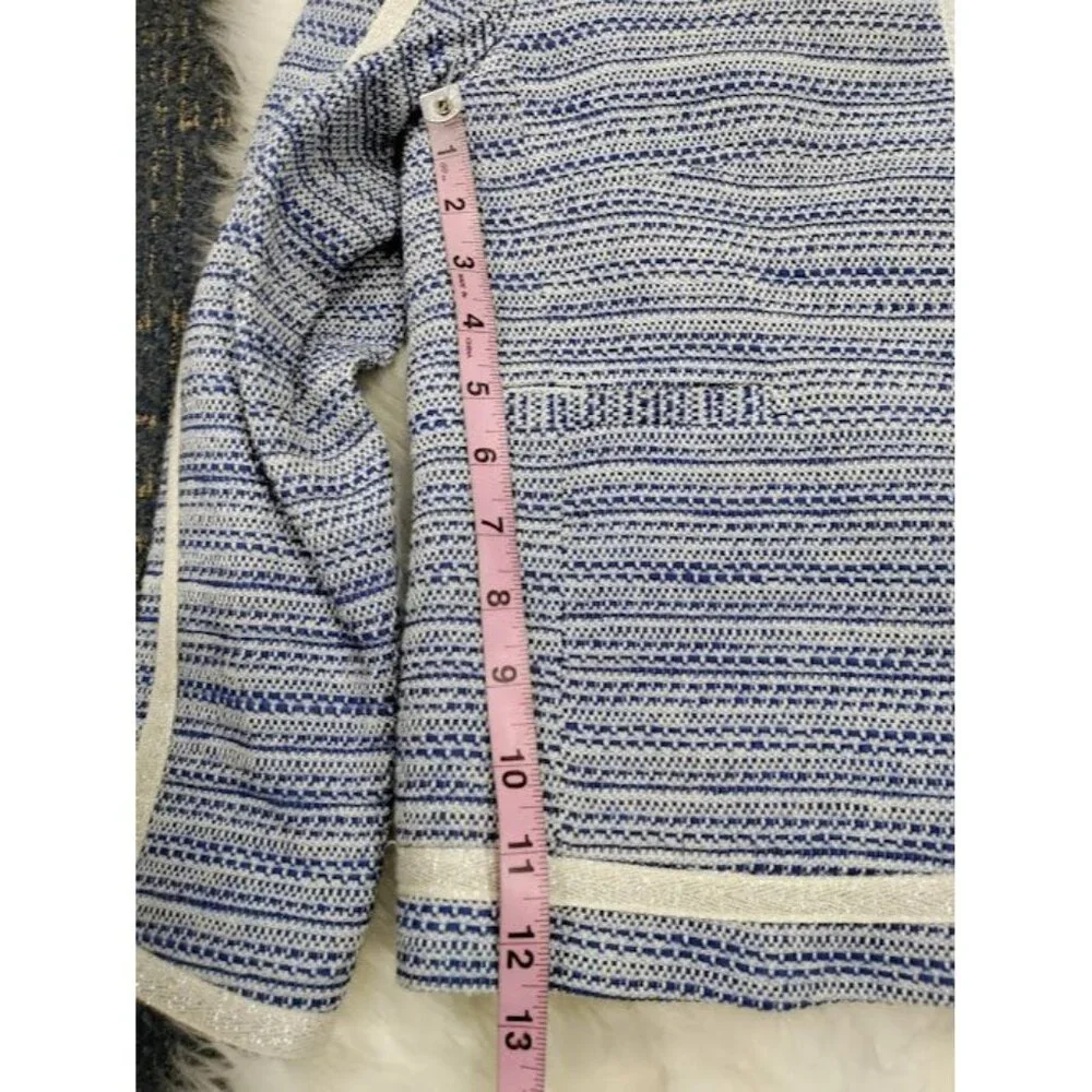 Vilagallo Tweed NWT Crop Embelished Luxury Artsey Preppy Twee Jacket 44/10 - Picture 14 of 16